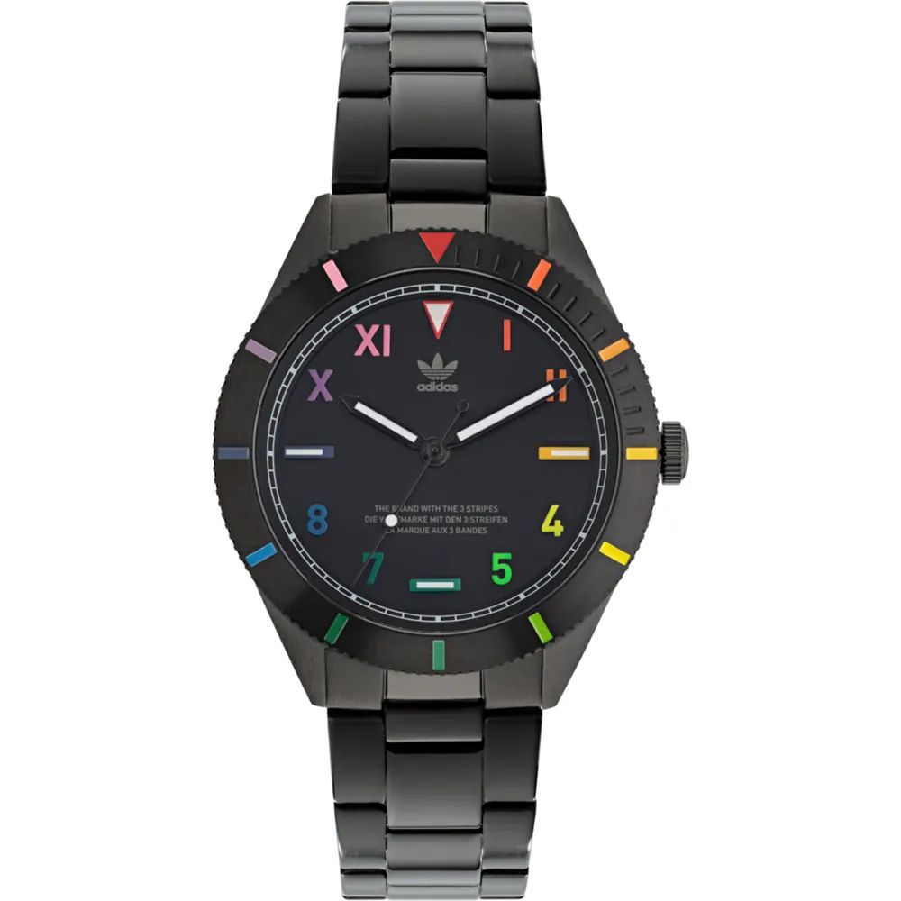 Adidas Black Stainless Steel Stainless Steel Watch