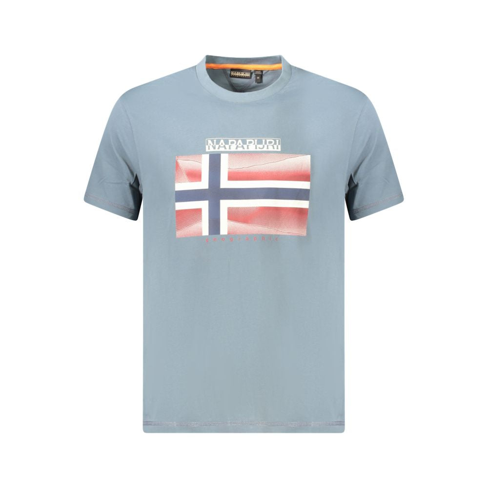 Napapijri Gray Cotton Men T-Shirt
