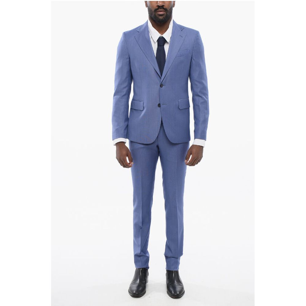 Brian Dales Bird's Eye Wool Suit with Flap Pockets