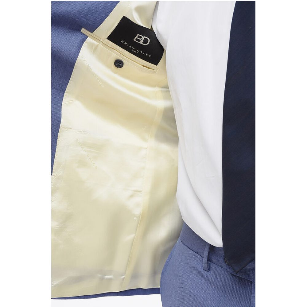 Brian Dales Bird's Eye Wool Suit with Flap Pockets
