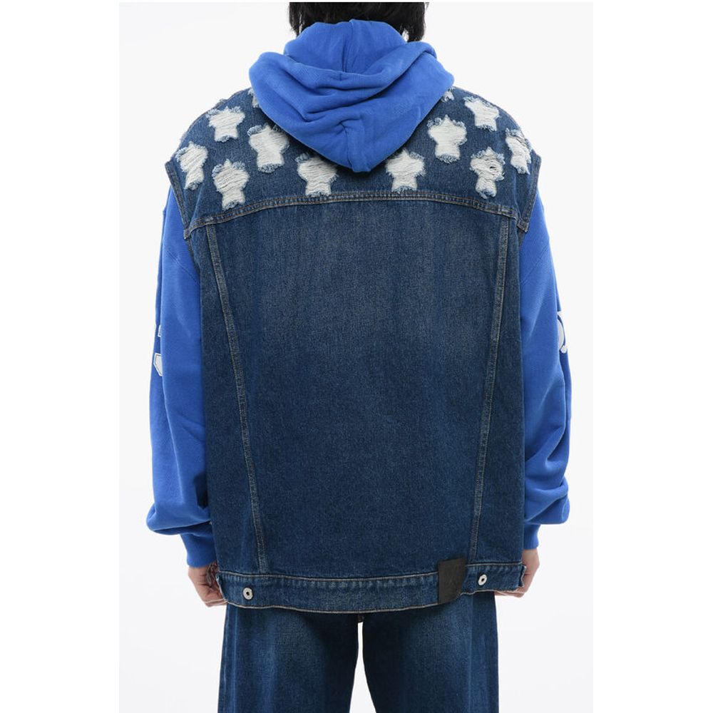 Off-White Distressed Effect STARS OVER Denim Vest