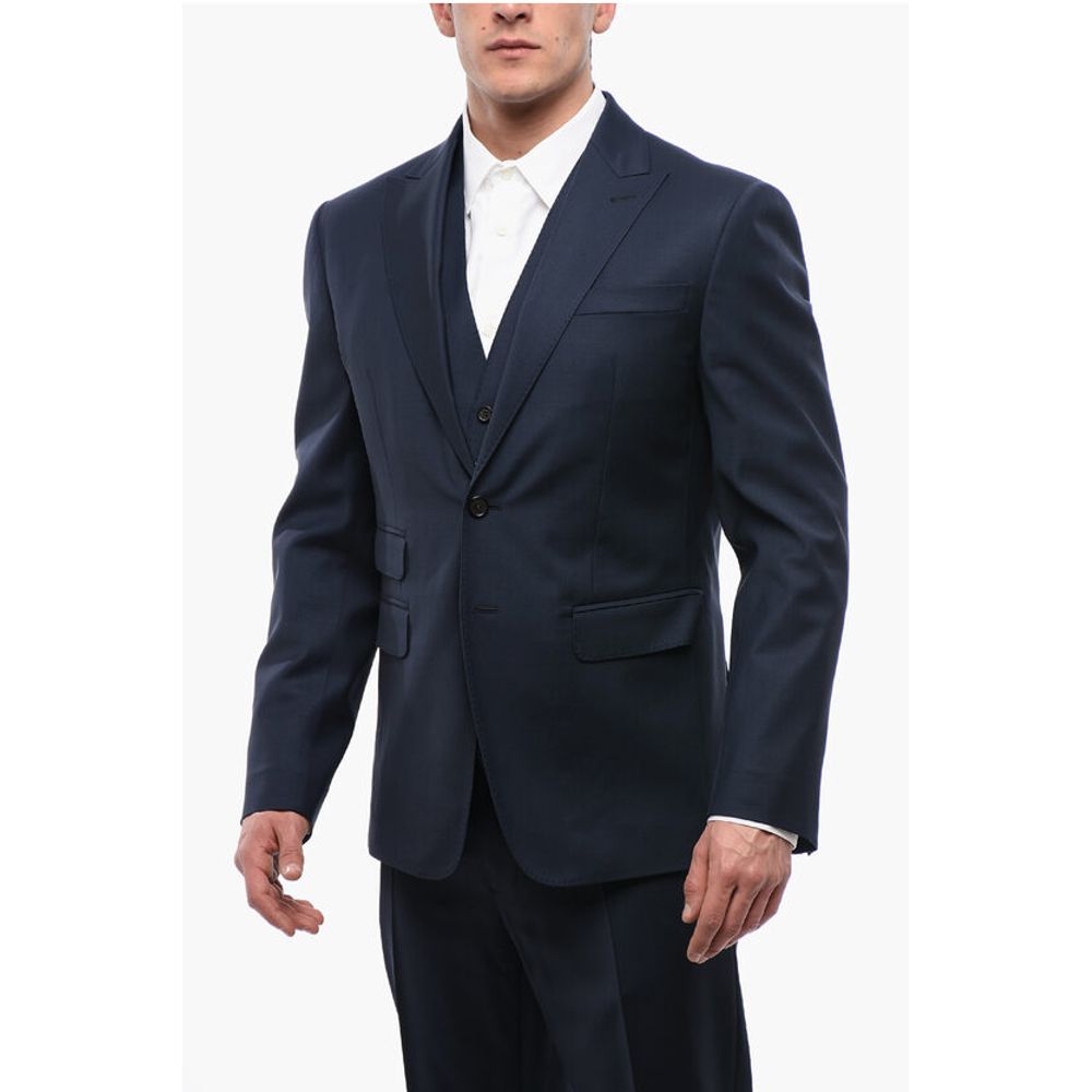 Dsquared² LONDON Three-piece Vest Suit with Peak Lapel