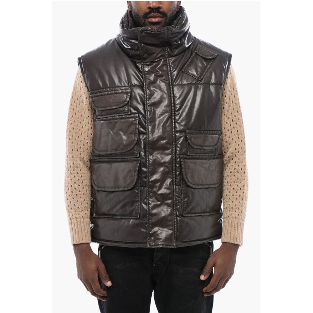 Dsquared² Eco-leather Sleeveless Down Jacket