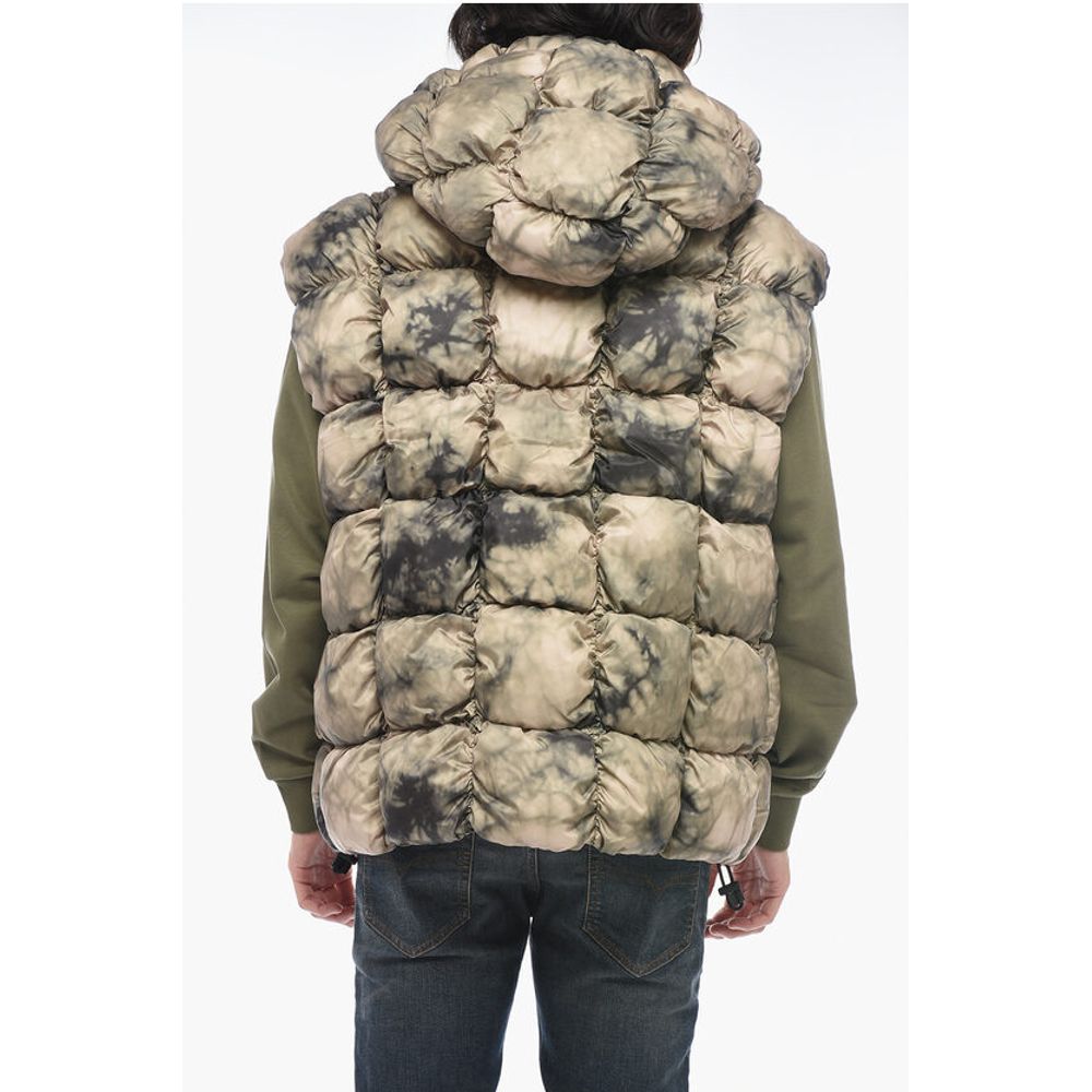 Diesel Quilted W-RALLE-SL Vest with Tie-Dye Print