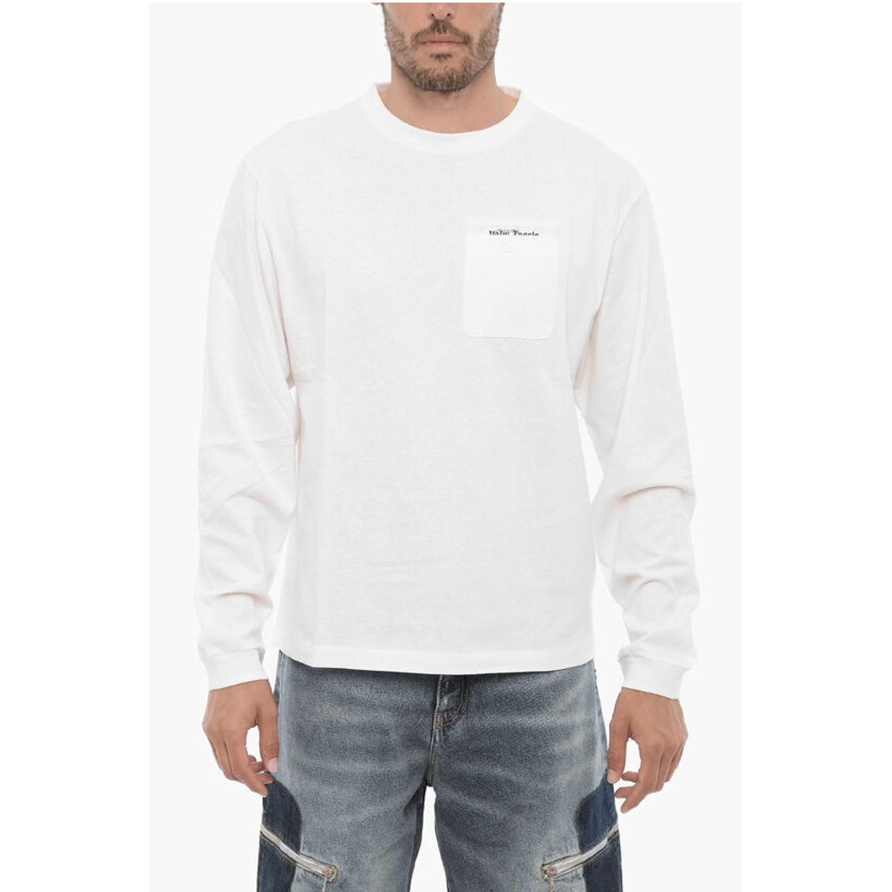 Palm Angels Long Sleeves Crew-neck T-shirt with Breast Pocket