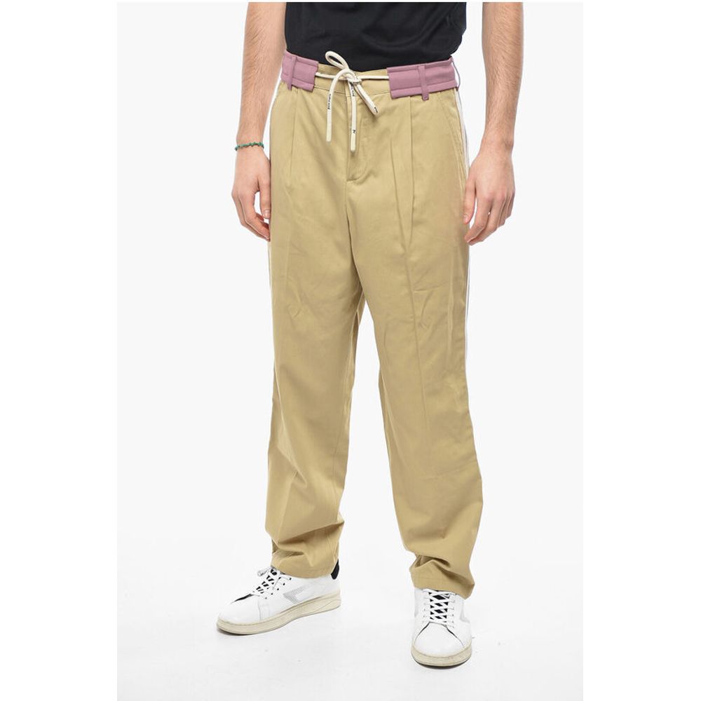 Palm Angels Pants With Contrasting Bands And Coulisse