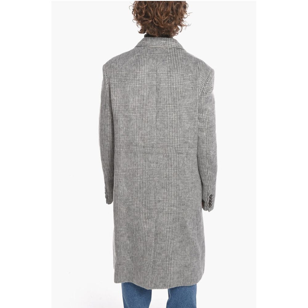 Palm Angels Double-breasted STRING District Check Wool Blend Coat