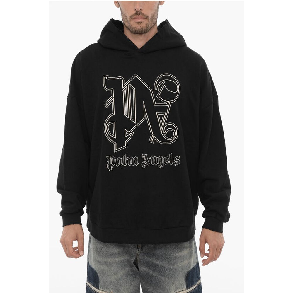 Palm Angels Brushed Cotton Hoodie with Embroidered Logo