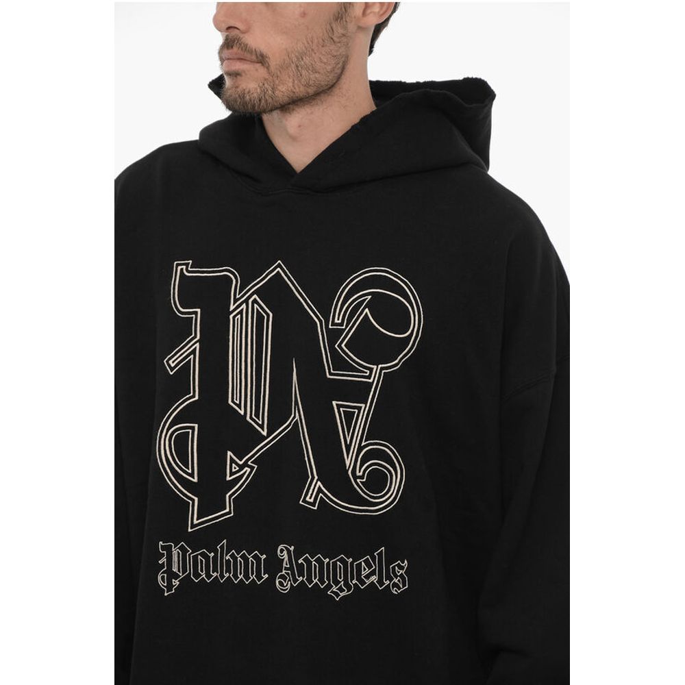 Palm Angels Brushed Cotton Hoodie with Embroidered Logo