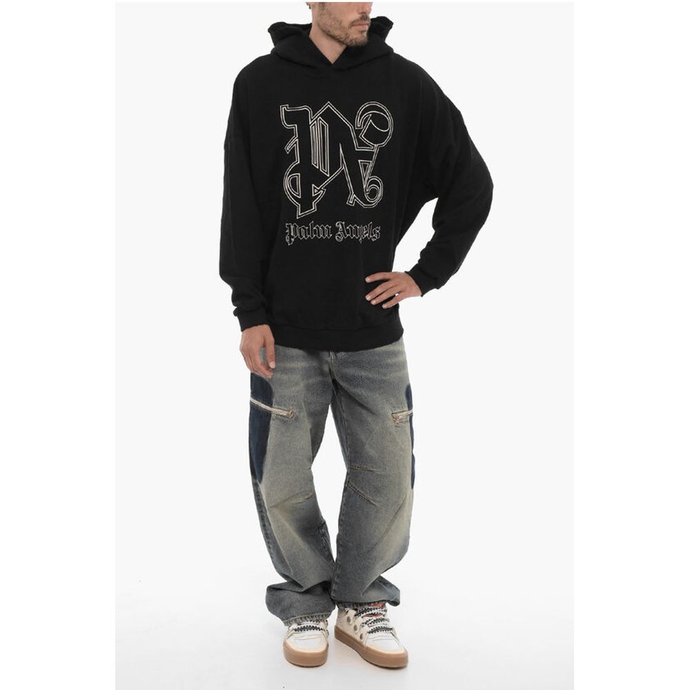 Palm Angels Brushed Cotton Hoodie with Embroidered Logo
