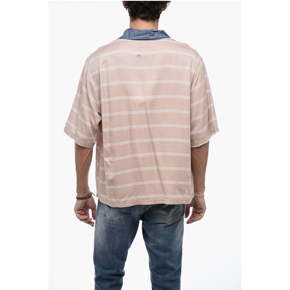 4SDesigns Polo shirt with Golden-Buttons and Denim Collar