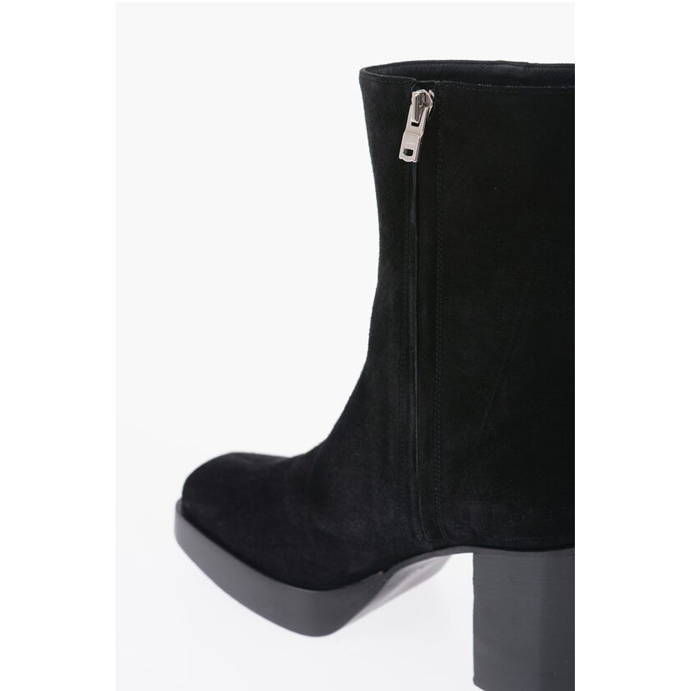 Amiri Square Toe Sueede Booties Heel 10cm