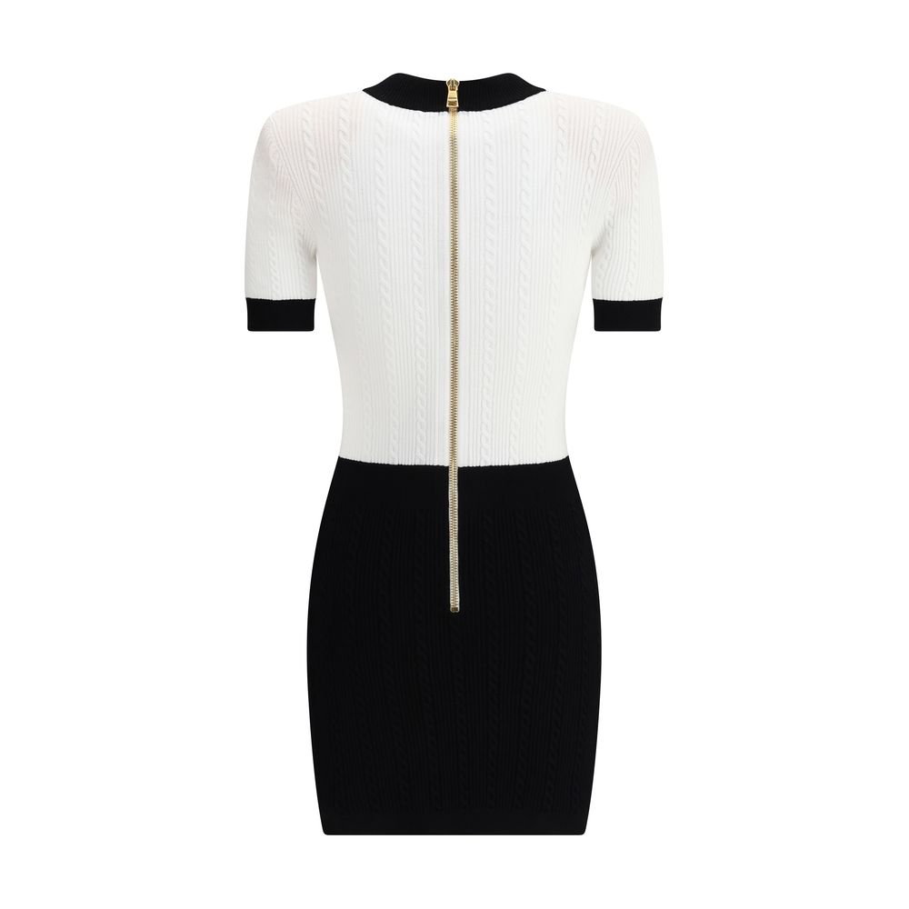 Balmain Braided pattern midi Dress