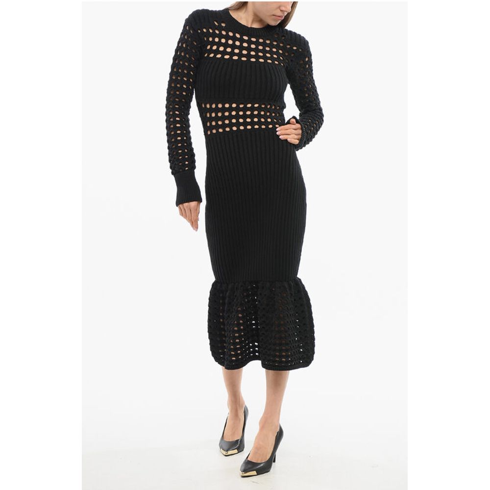 Alexander McQueen Openwork Knitted Trumpet Dress