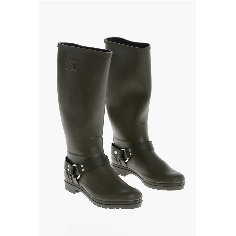 Celine Rubber RAIN Boots with Biker Detail
