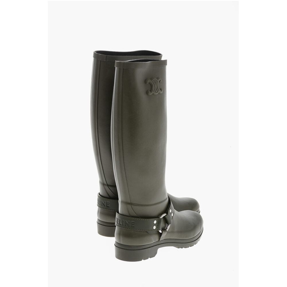 Celine Rubber RAIN Boots with Biker Detail