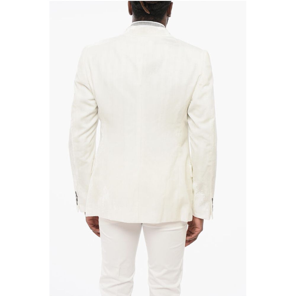Armani EMPORIO Jacquard Velour Blazer with Peak Lapel