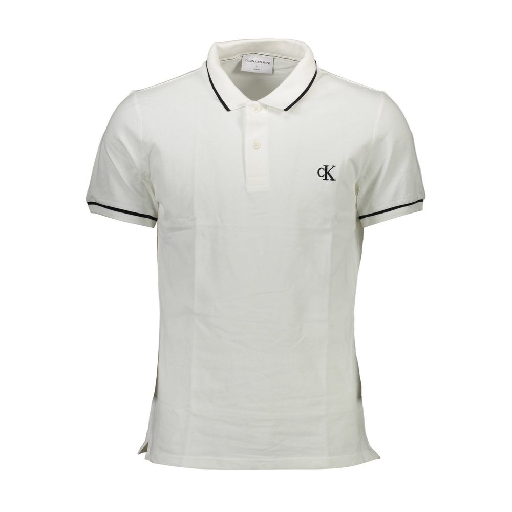 Calvin Klein White Cotton Polo Shirt